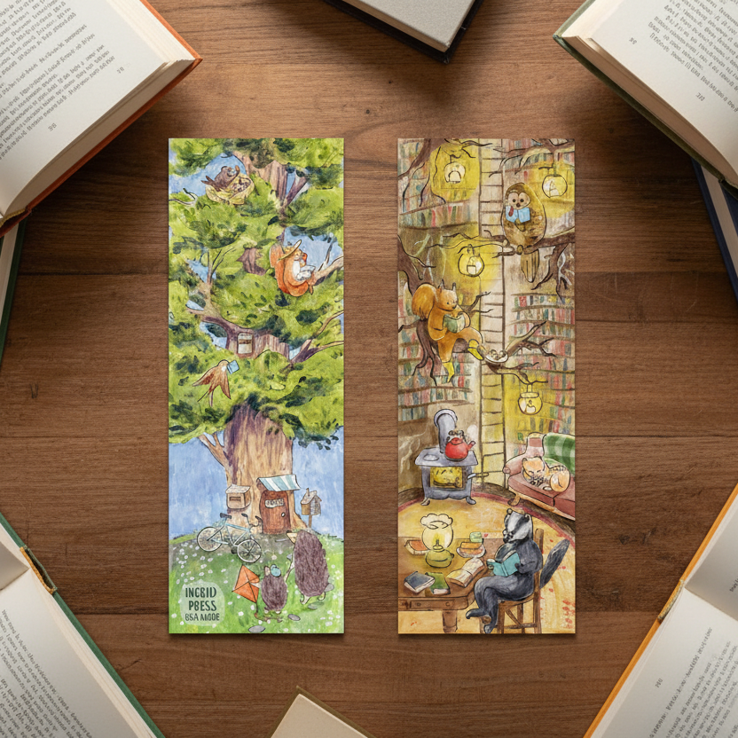 Library Tree Double-Sided Bookmark 16 Set