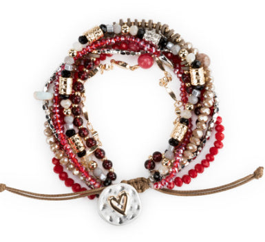 Beaded Live Bracelet -Garnet
