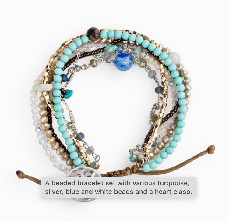 Beaded Love Bracelet -Turq