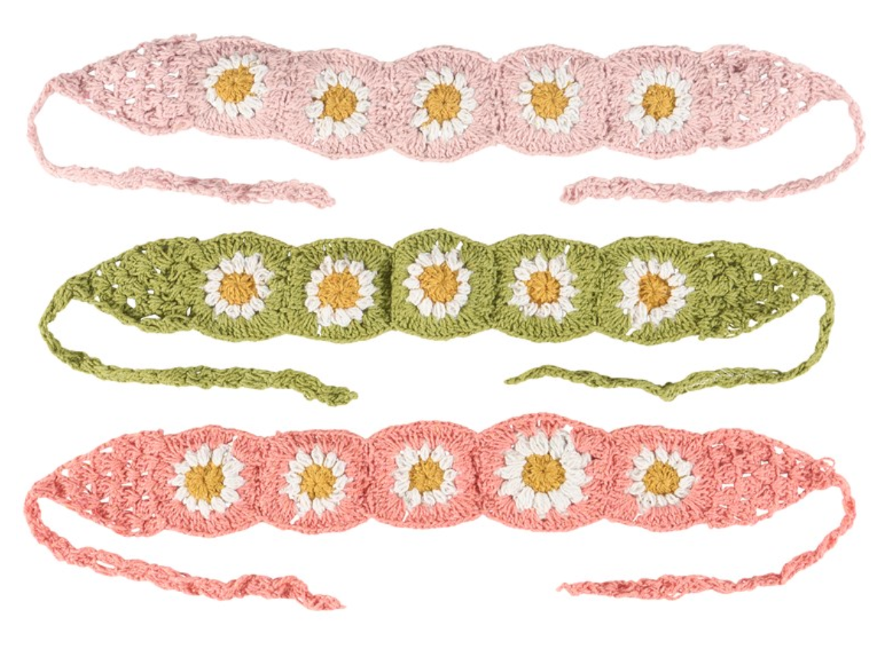 Headband-Daisies Crochet