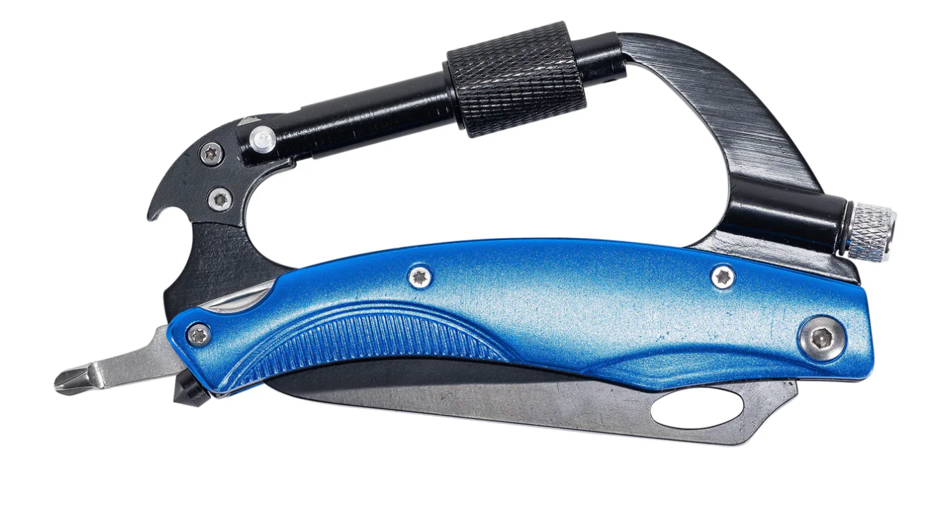 M/M 8-in-1 Multi-tool carabiner w/LED Black