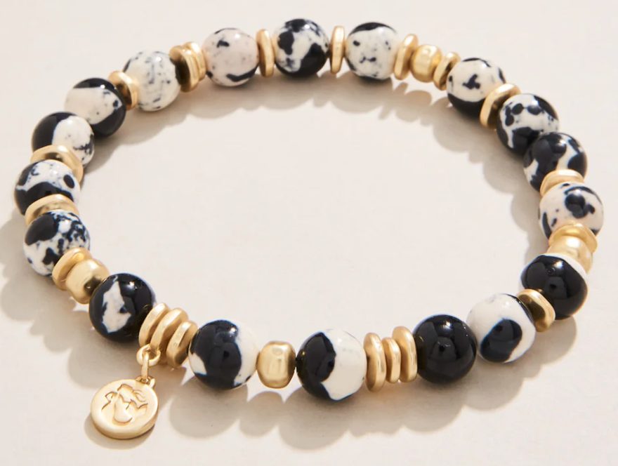 Spartina Stone Stretch Bracelet Marbled Black