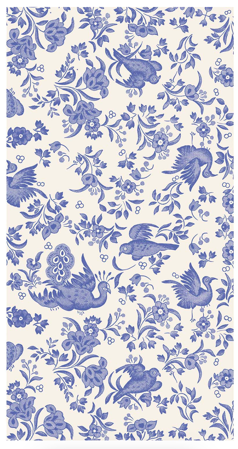 Blue Peacock guest napkin