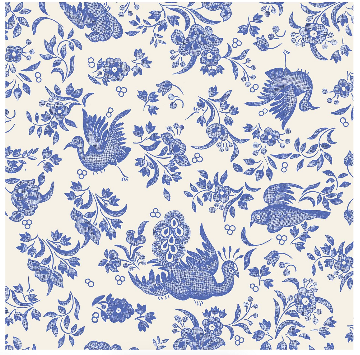 Blue Peacock cocktail napkin