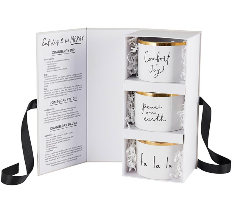 Gold Holiday Gift Bowl Box Set