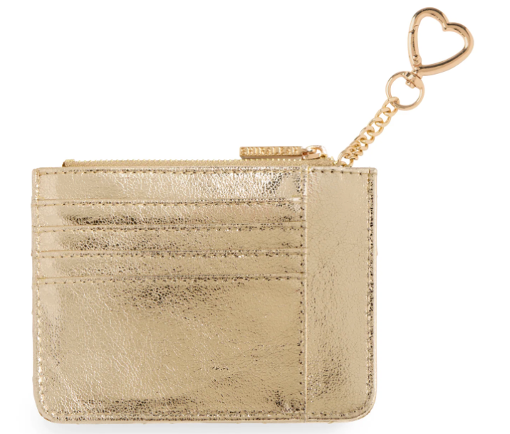 Quilted Bow Card Case Gold
