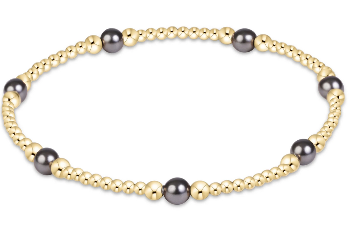 Purpose Pearl Dark Grey Gold Bracelet