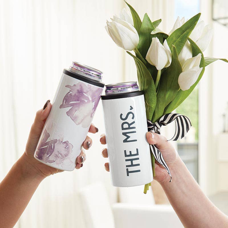 Skinny Can Cooler - Pink Floral