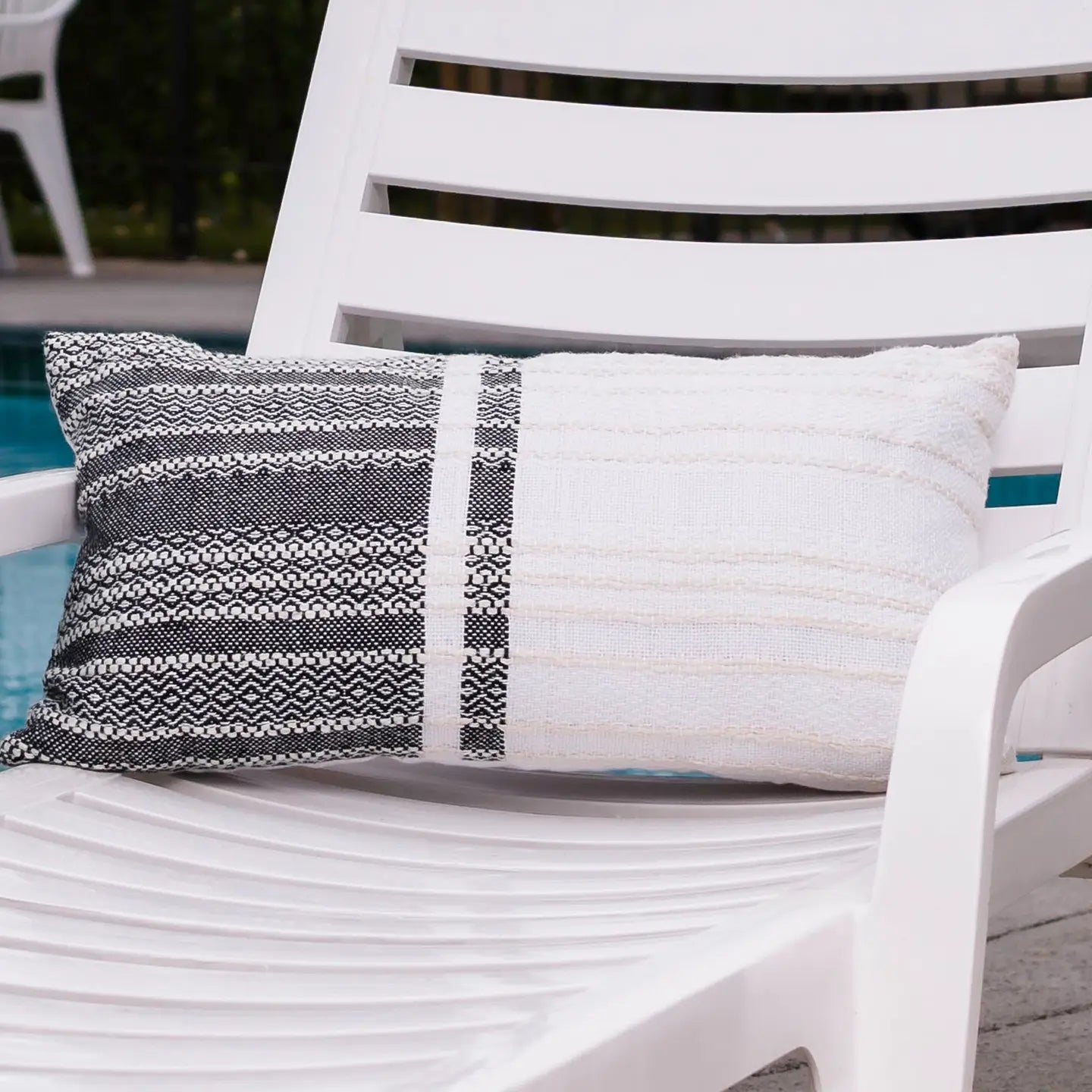 Genevieve Handwoven Striped in/Outdoor Throw Pillow