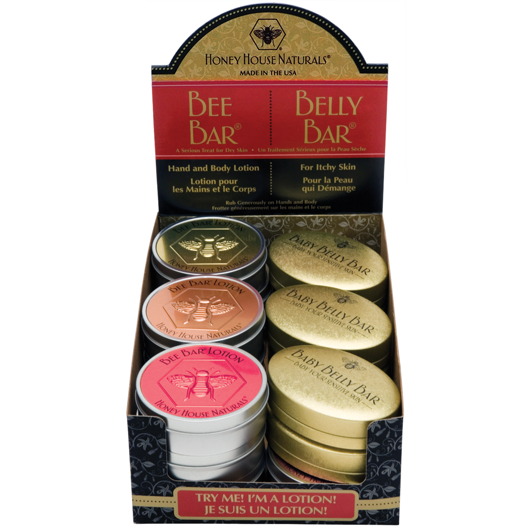 Large Bee Bars & Belly Bar Display - 2 Free Testers