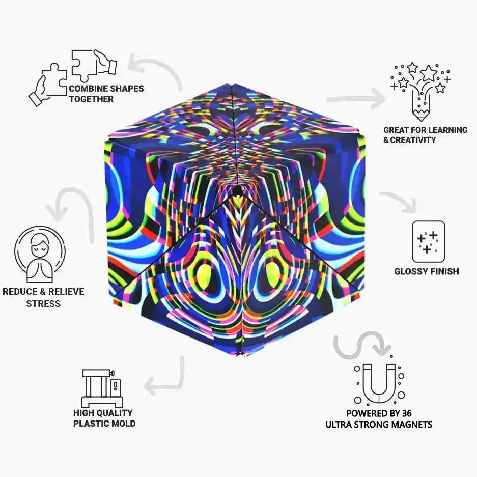 Shashibo Technicolor Magnetic Puzzle Cube STEM STEAM MESH