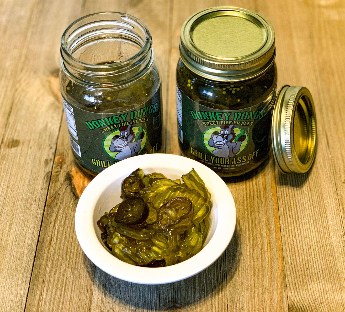 Donkey Dongs Sweet Fire Pickles - Jalapeno Pickle, Condiment