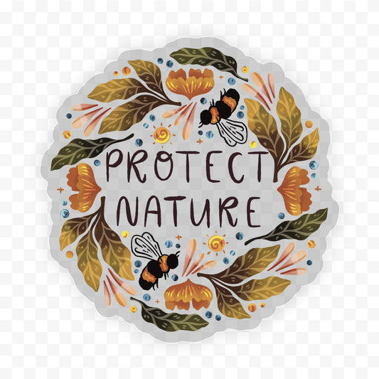 "Protect nature" clear sticker