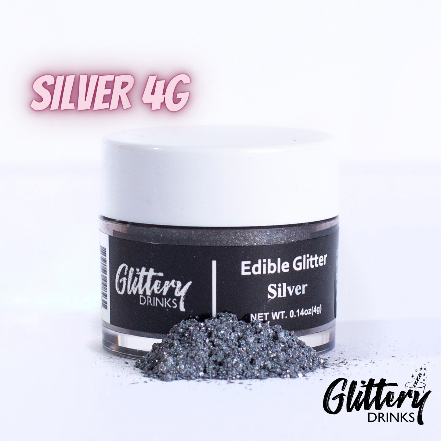 Silver - Edible shimmer powder for drinks 4g