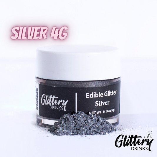 Silver - Edible shimmer powder for drinks 4g