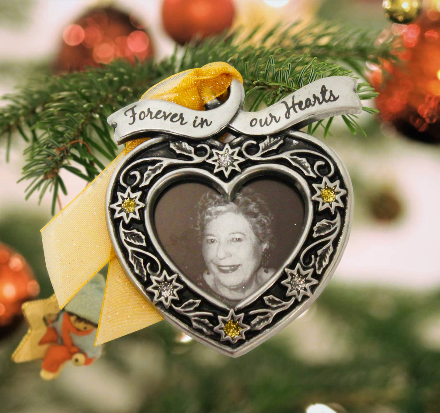 Silver Memorial Picture Frame Christmas Ornament