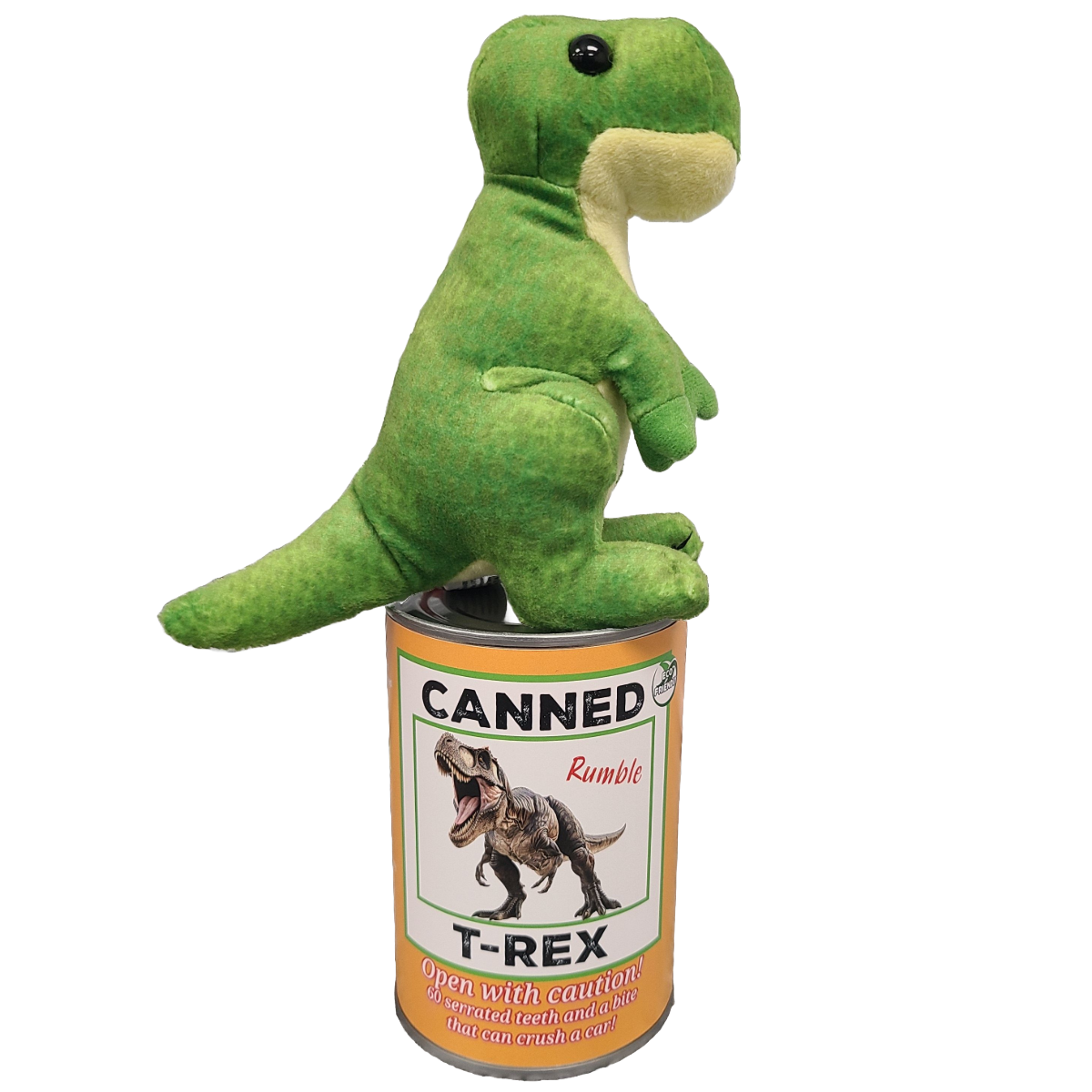 Rumble the Canned T-Rex Dinosaur Plush w/Funny Jokes