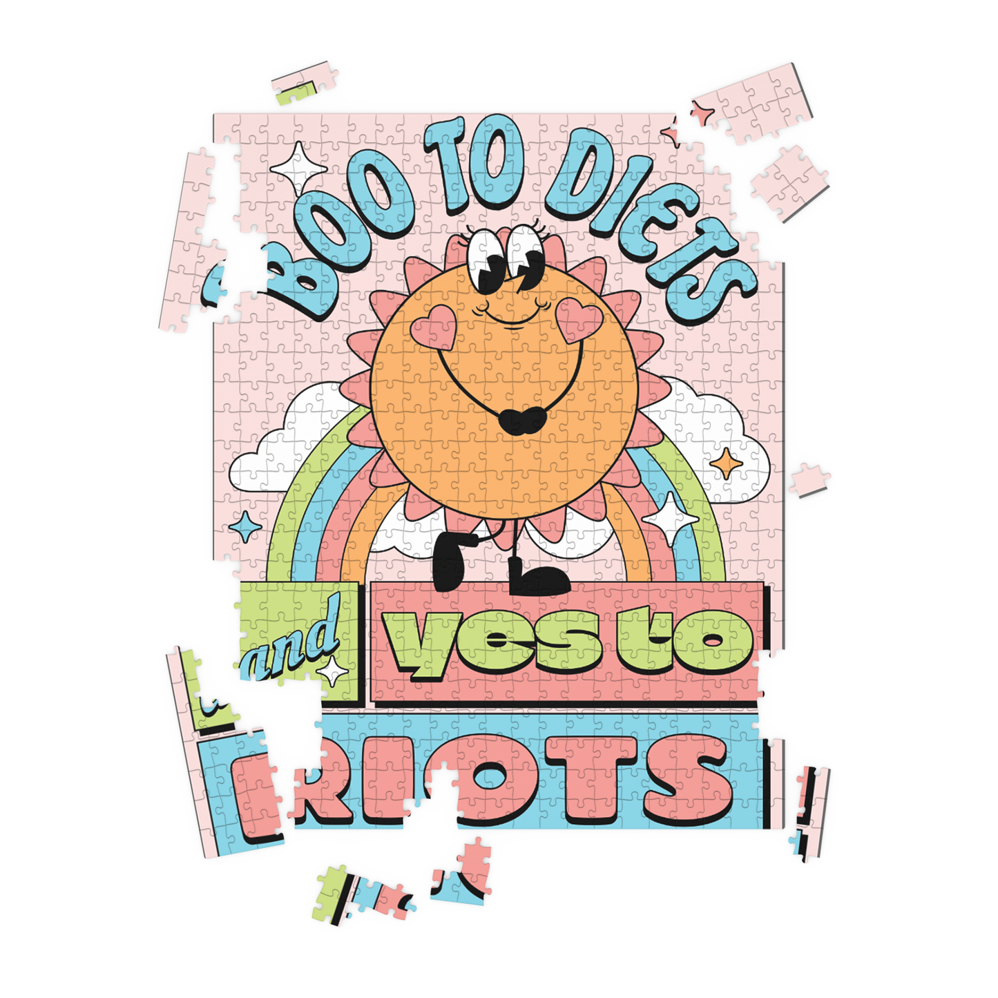 Boo to Diets, and Yay To Riots Puzzle (funny, gift)