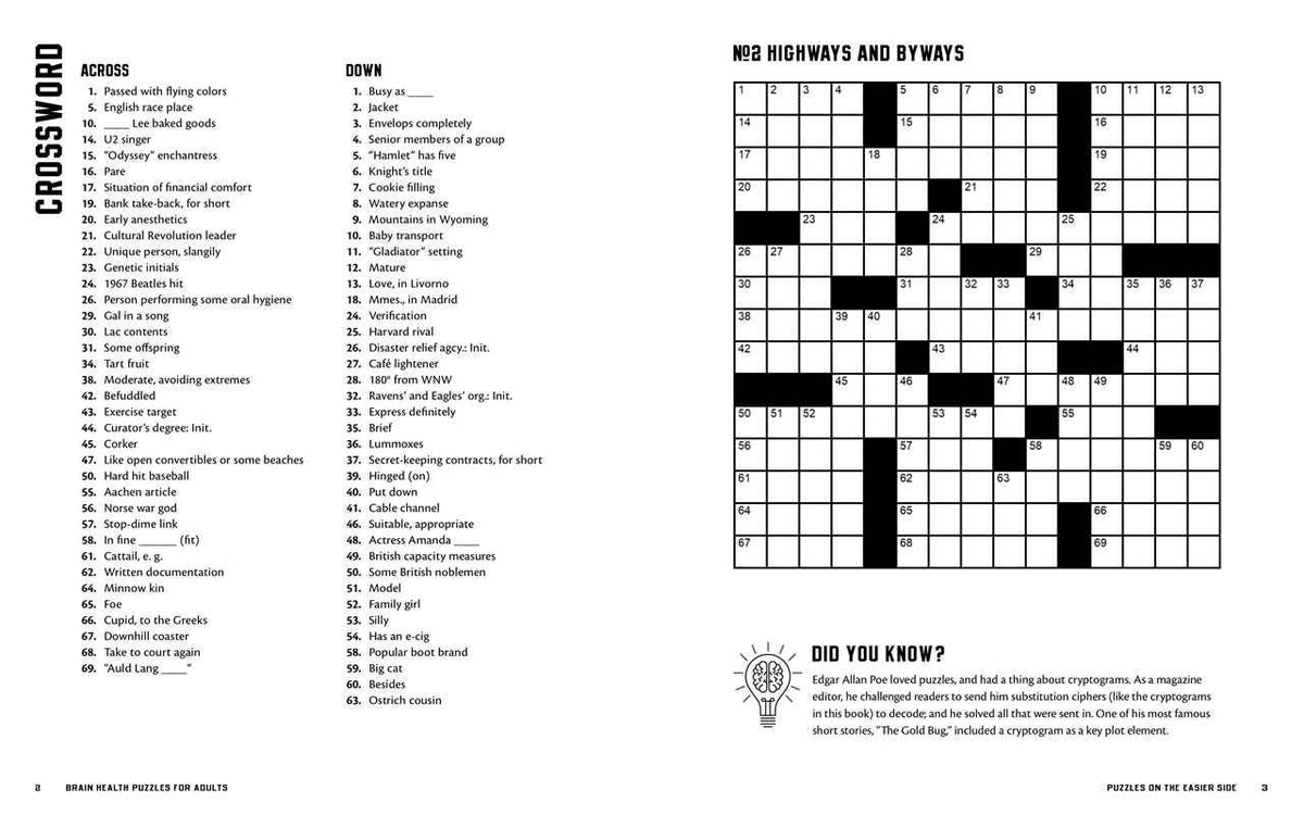 Brain Health Puzzles for Adults by Phil  Fraas