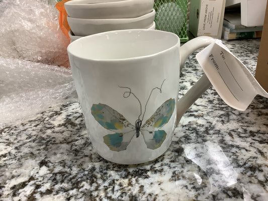 Green & White Butterfly Mug