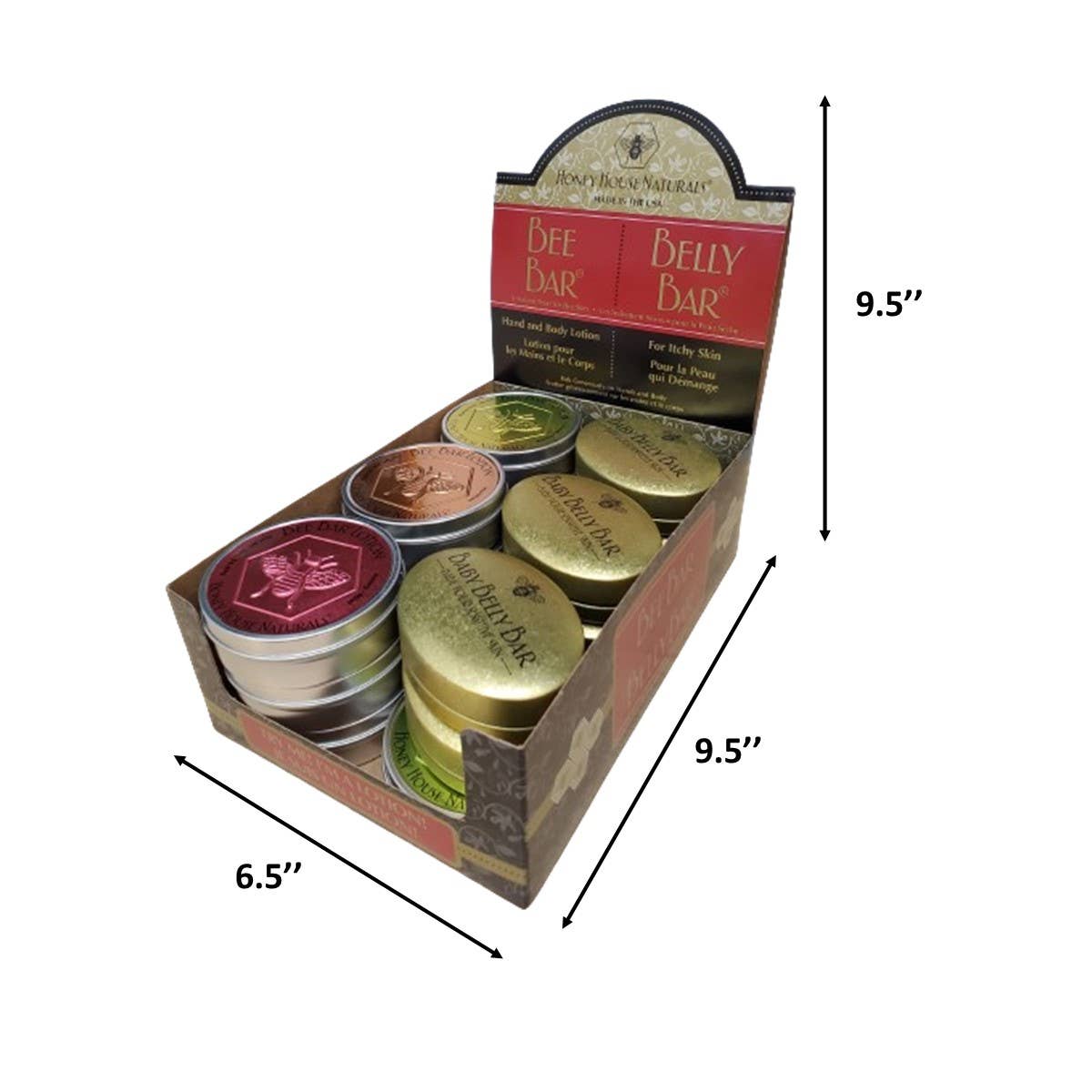 Large Bee Bars & Belly Bar Display - 2 Free Testers