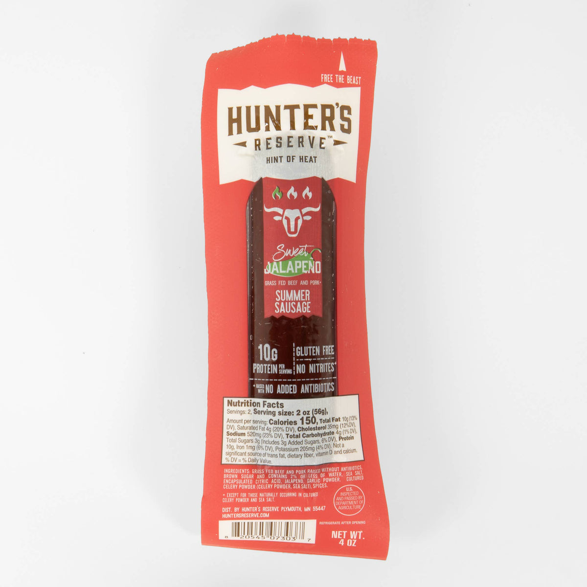 4oz Sweet Jalapeno Summer Sausage GF Beef - Short Dated