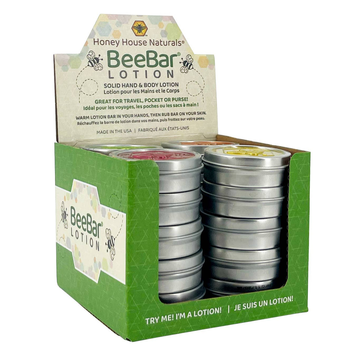 Small Bee Bar Display - 20 Pieces - Free Tester
