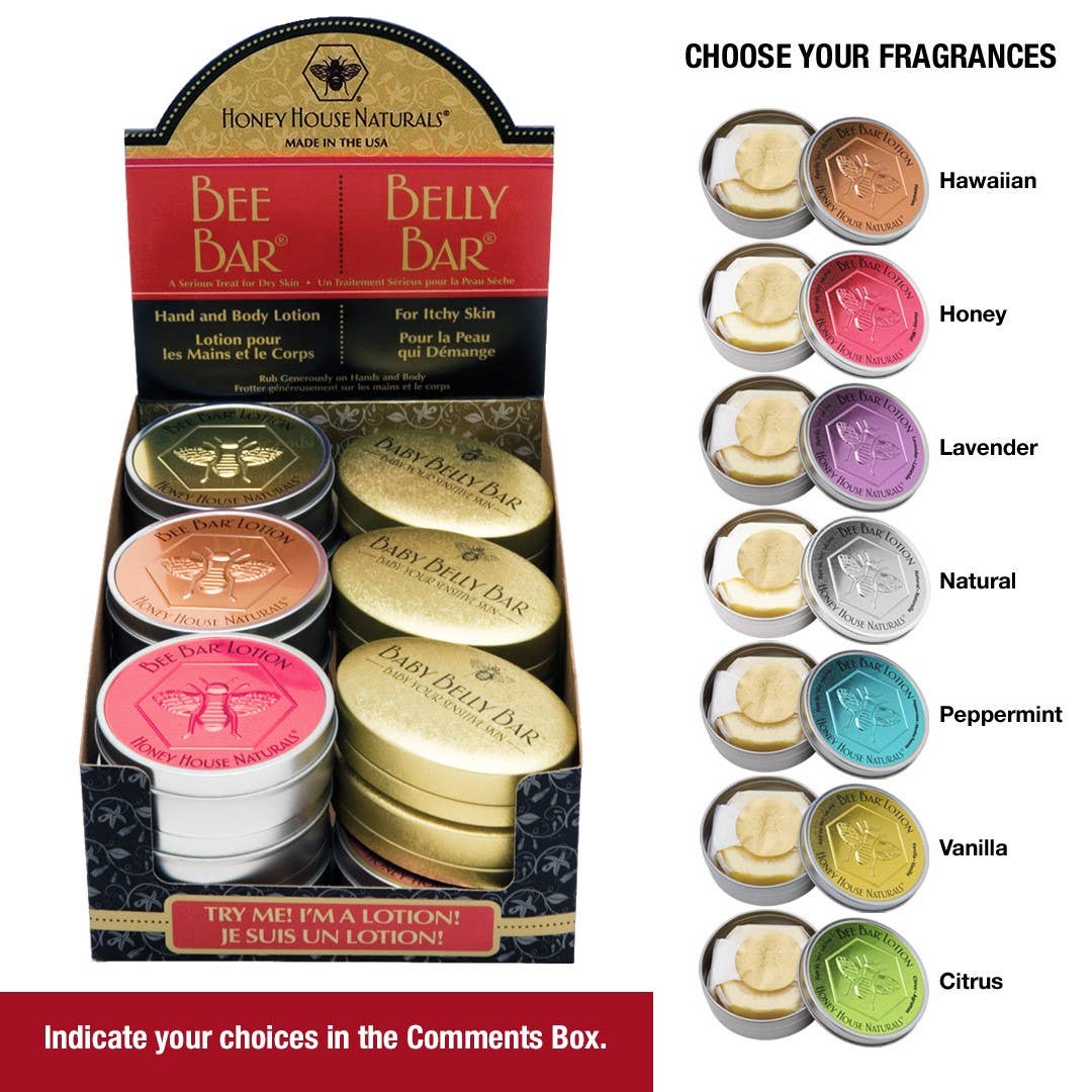 Large Bee Bars & Belly Bar Display - 2 Free Testers