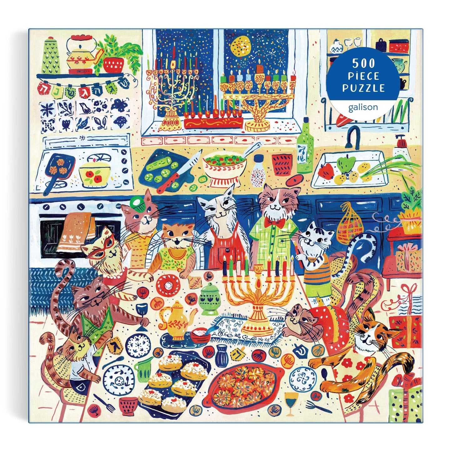 Happy Hanukcats 500 Piece Puzzle