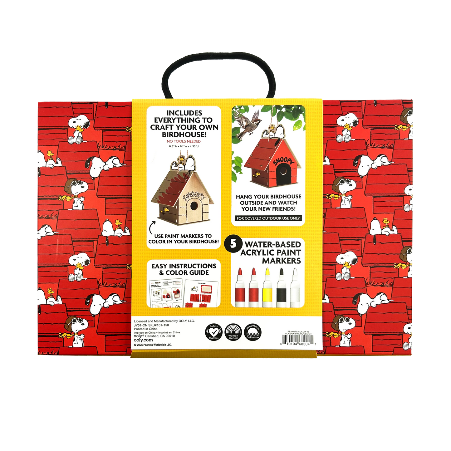 OOLY x Peanuts: Color-in' Wooden Birdhouse Kit