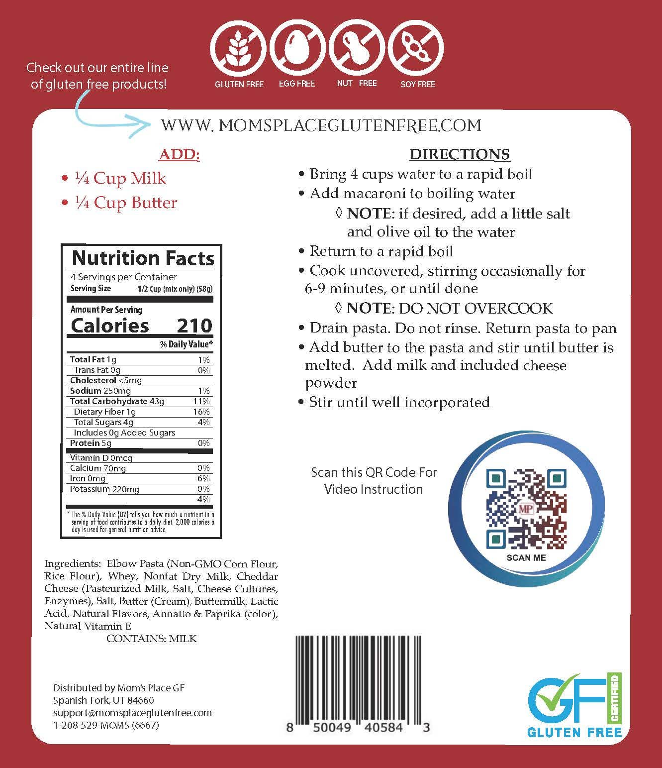 Mom's Gluten-Free Cheesiest Mac n' Cheese