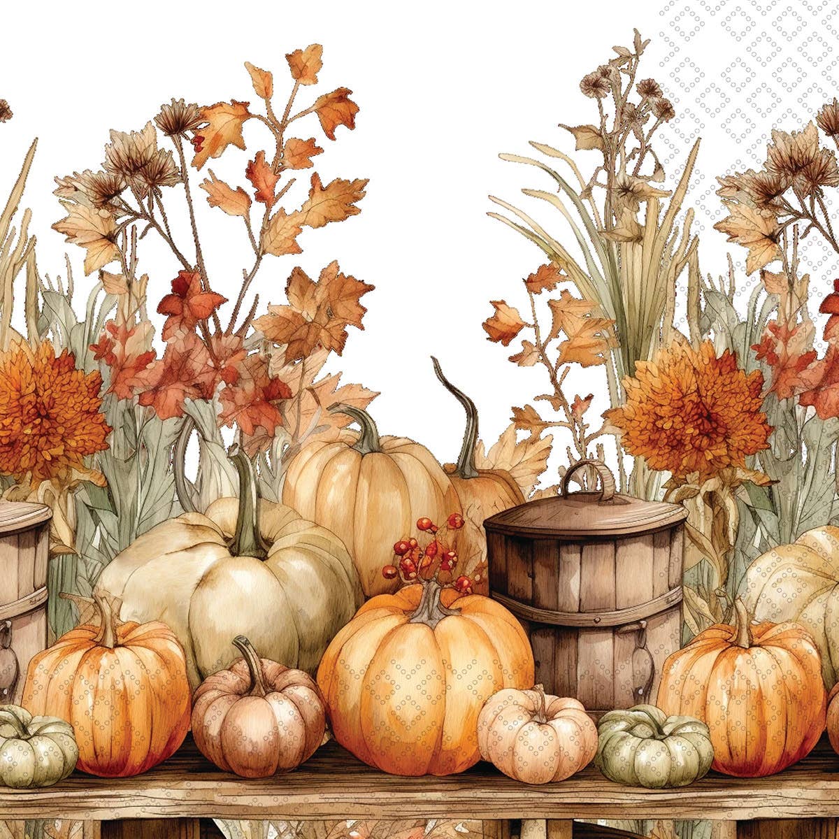 Autumn Abundance Cocktail Napkins 20 cts Fall