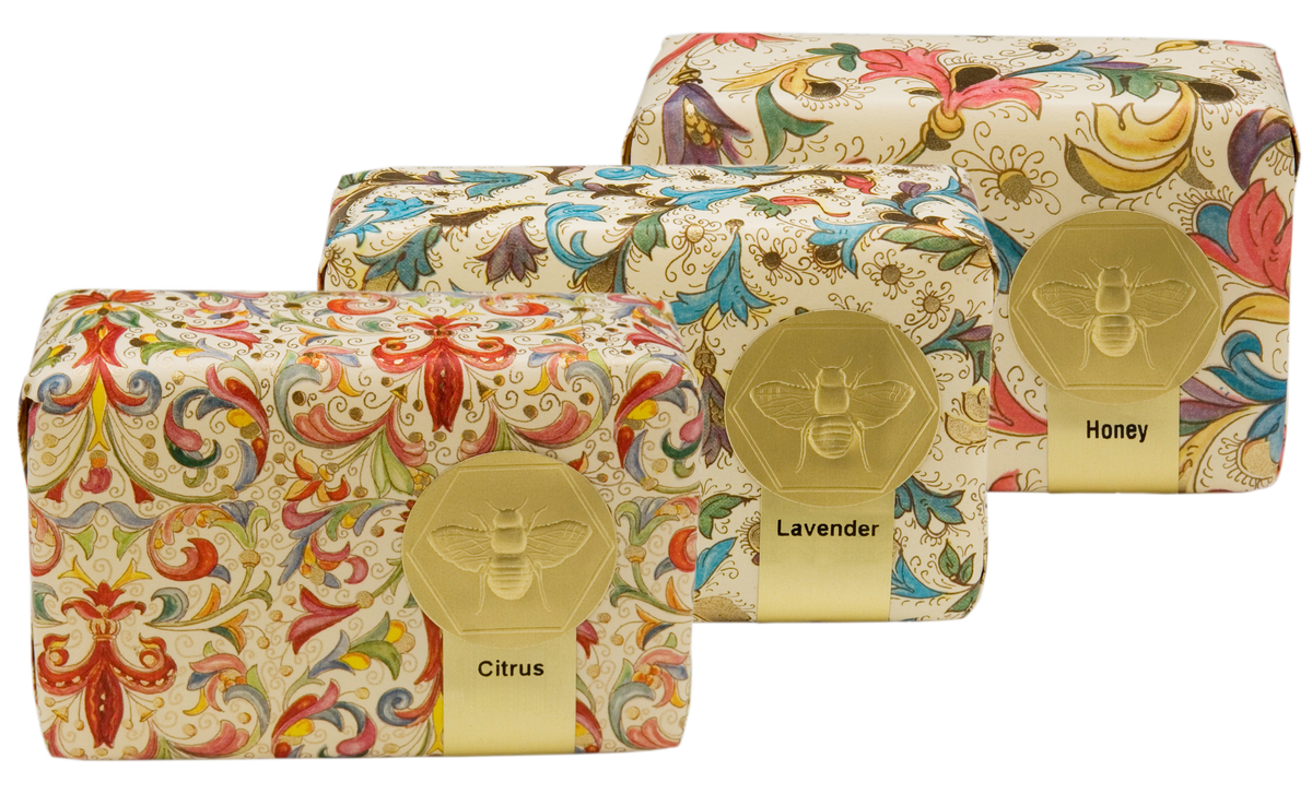 Florentine Paper Wrapped Soap Display - 18ct