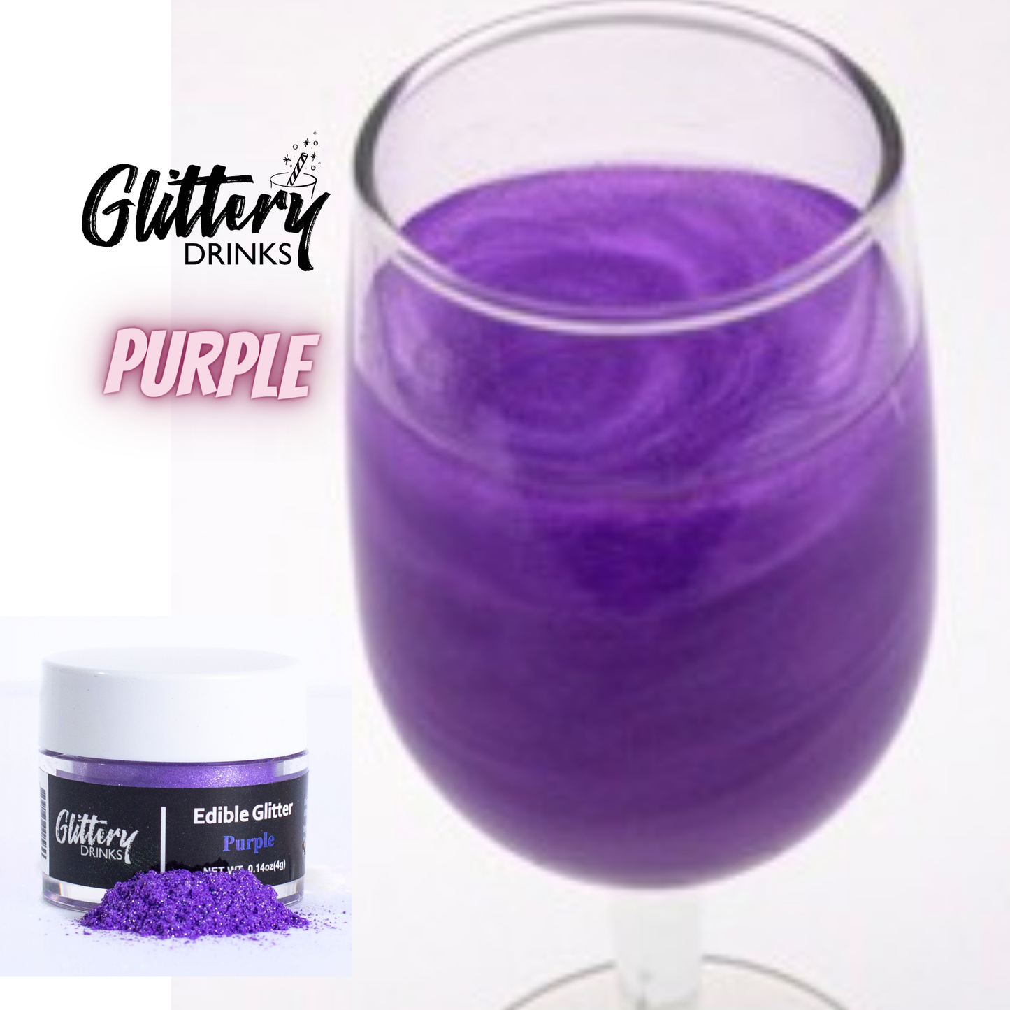 Purple - Edible shimmer powder for drinks 4g