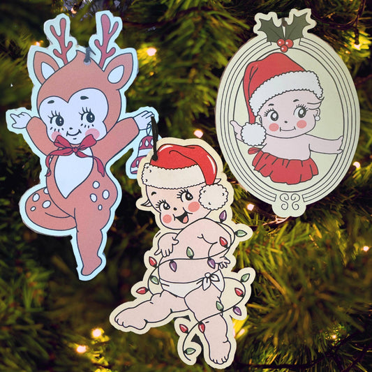 Kewpie Ornaments (cute ornament, Christmas, Holiday gift)