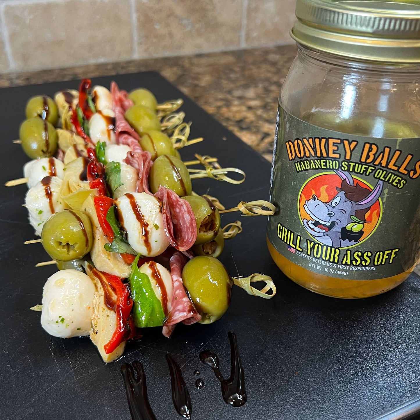 Donkey Balls Habanero Stuffed Olives - Charcuterie, Snack