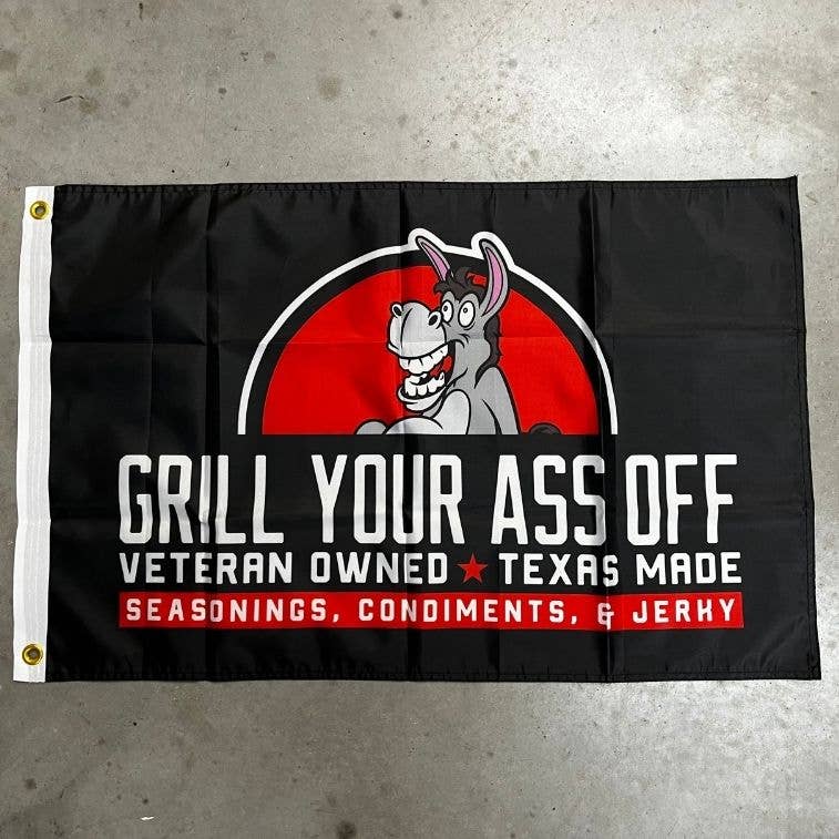 Grill Your Ass Off Flag, Marketing, Signage