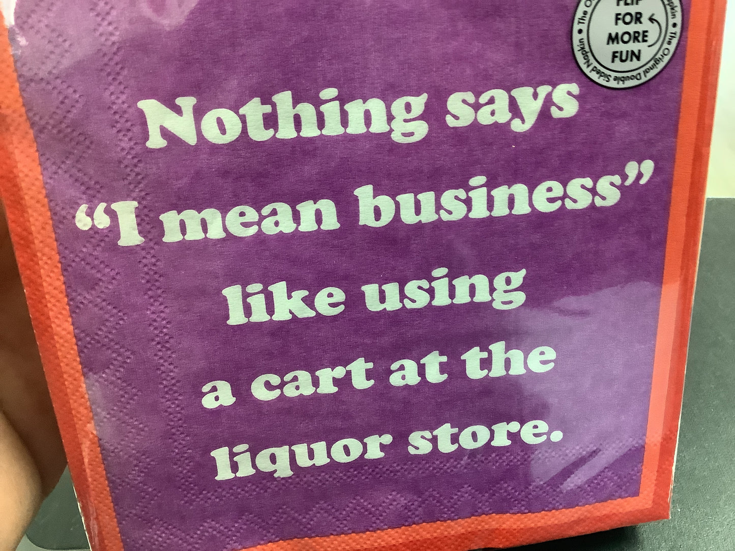 DOM cocktail napkin -nothing says