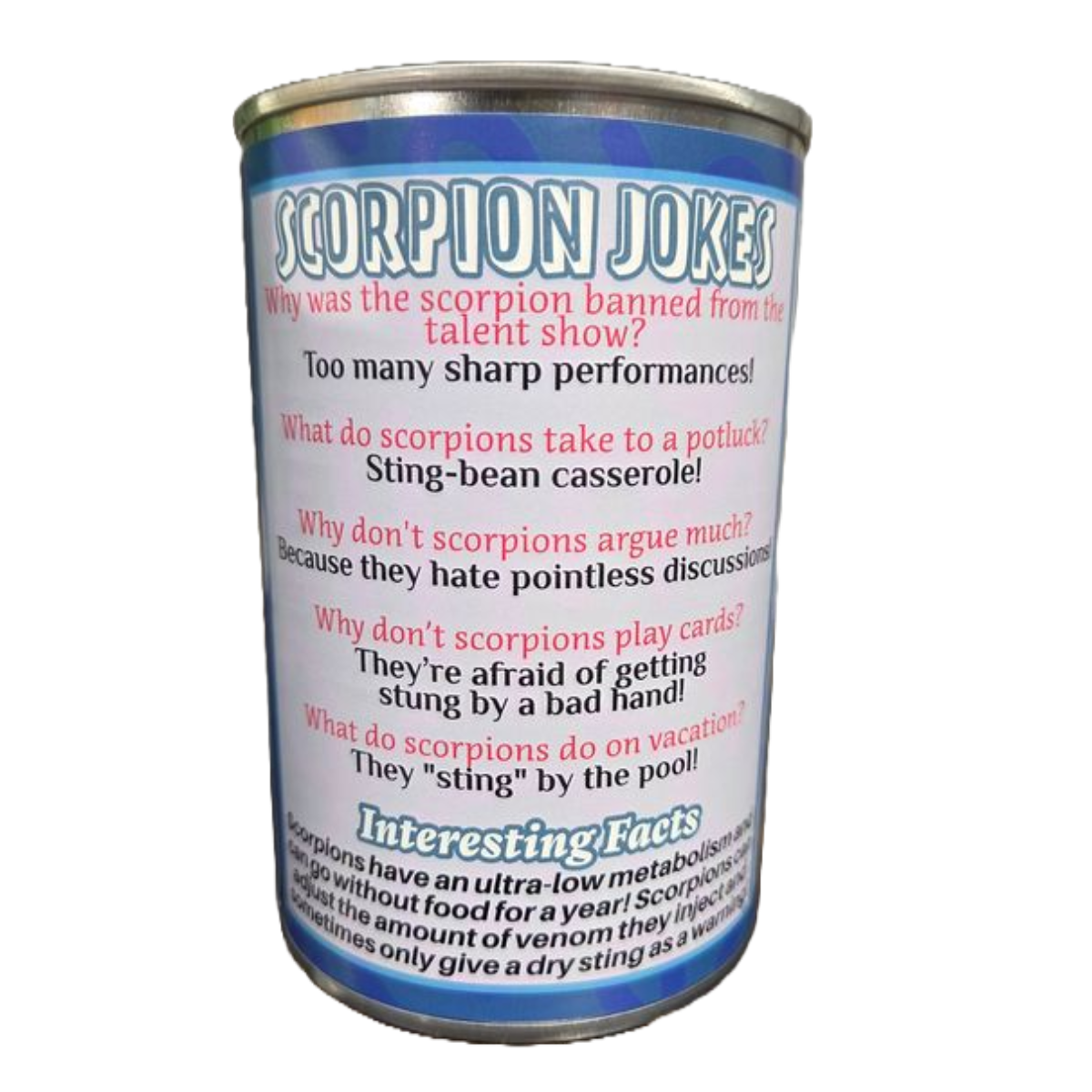 Canned Scorpion - Bug Insect Plush Gift in Can w/Jokes