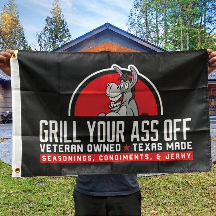 Grill Your Ass Off Flag, Marketing, Signage