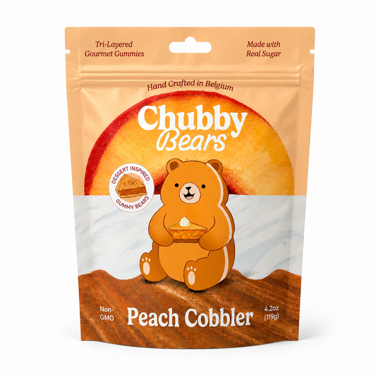 Chubby Bears Peach Cobbler Gummy Bears - 4.2oz