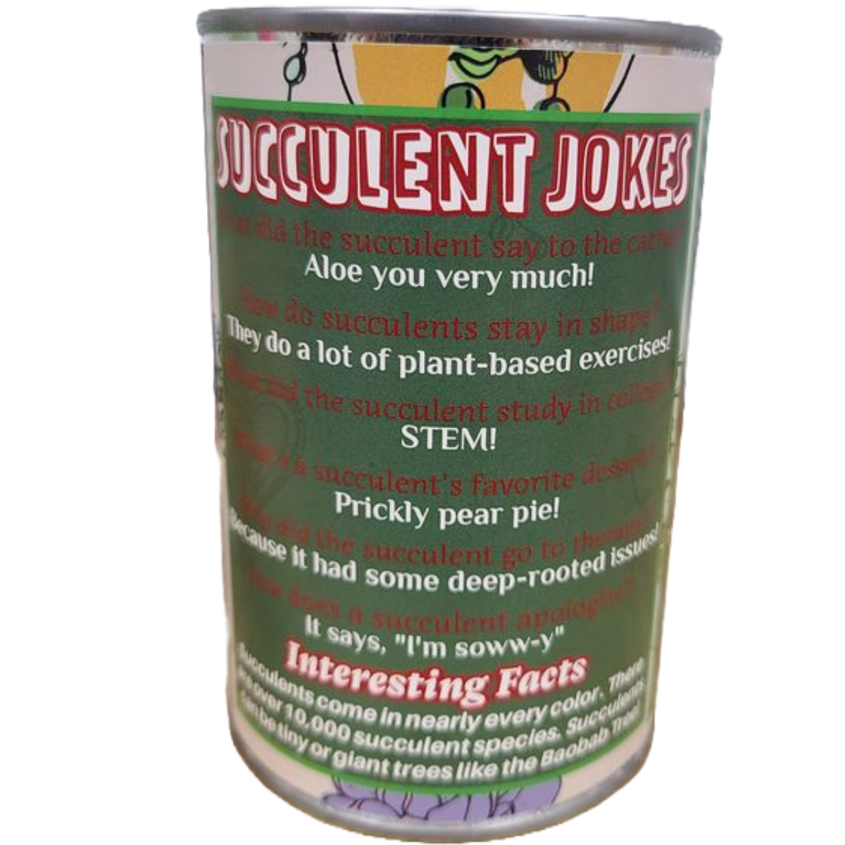 Flora the Canned Succulent Eco-Friendly Plush w/Funny Jokes