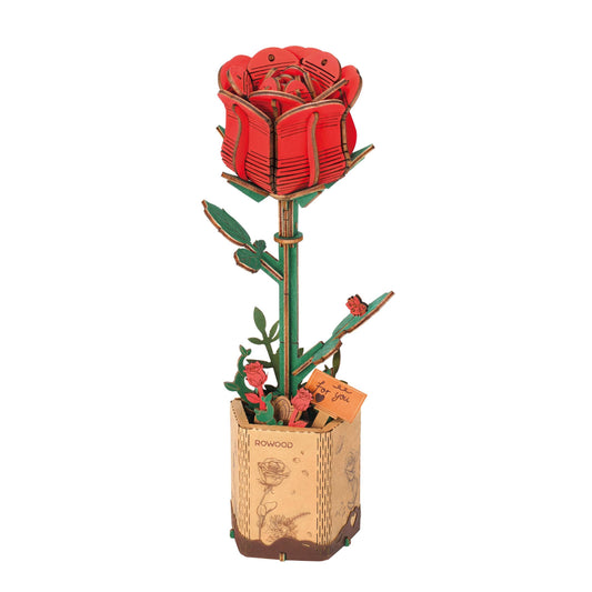 Red Rose 3D Wooden Puzzle