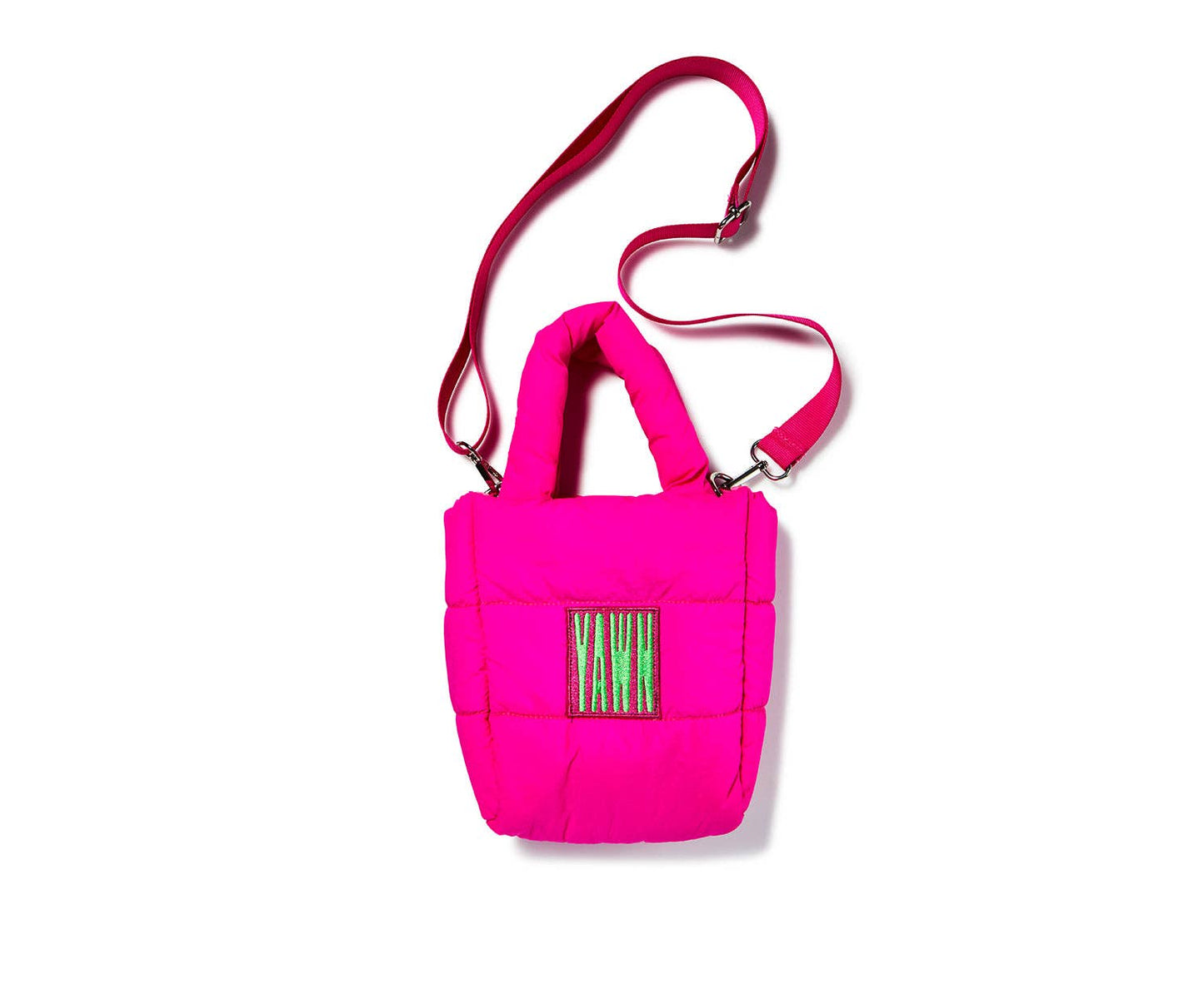Pink Mini Puffy Crossbody Bag | Recycled Nylon | Preppy