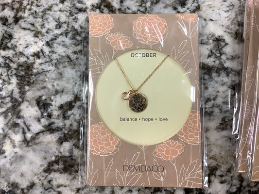 October Birthstone Necklace