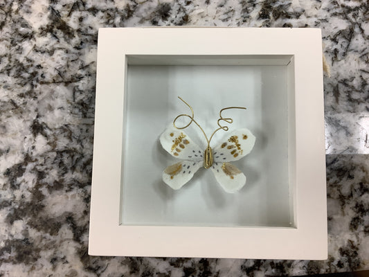 Gold Butterfly Shadow Box 4in