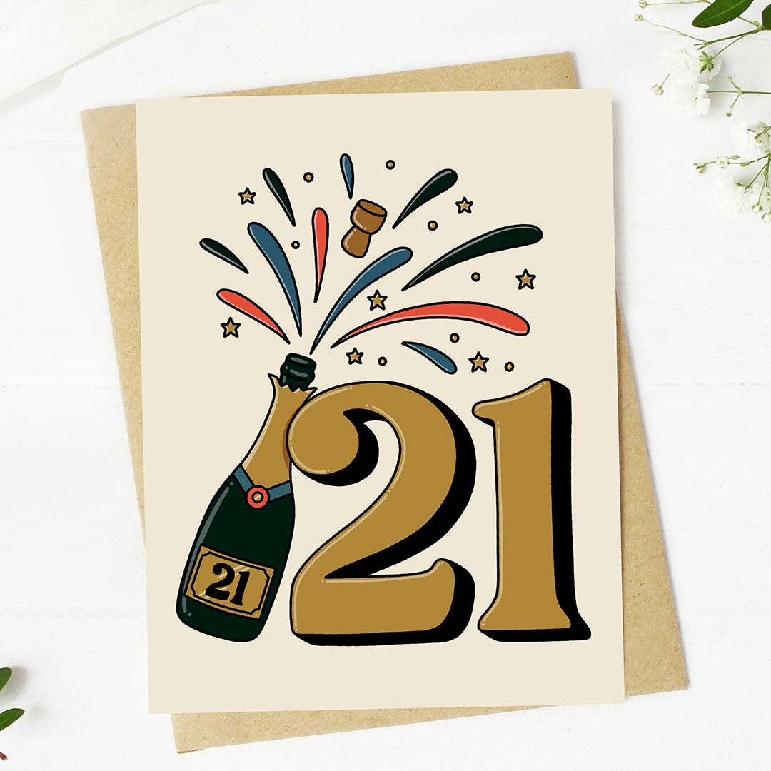 21st Champagne Celebration Milestone Birthday Card