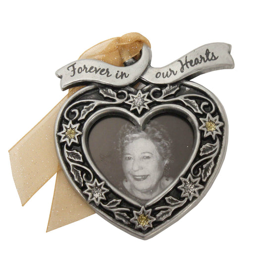 Silver Memorial Picture Frame Christmas Ornament