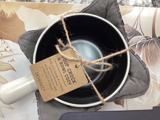 Soup crock &bowl cozy bold floral