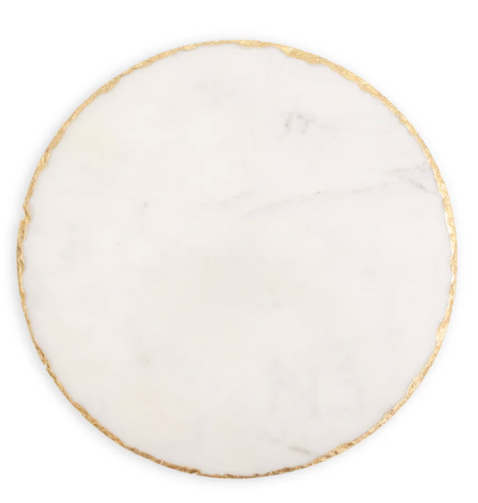 Cheese Board Round Marble and Gold
